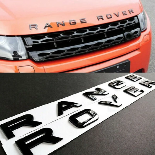 AUTOGP Lr range rover kaput veya bagaj yazısı arması harfleri siyah ürün görseli 1