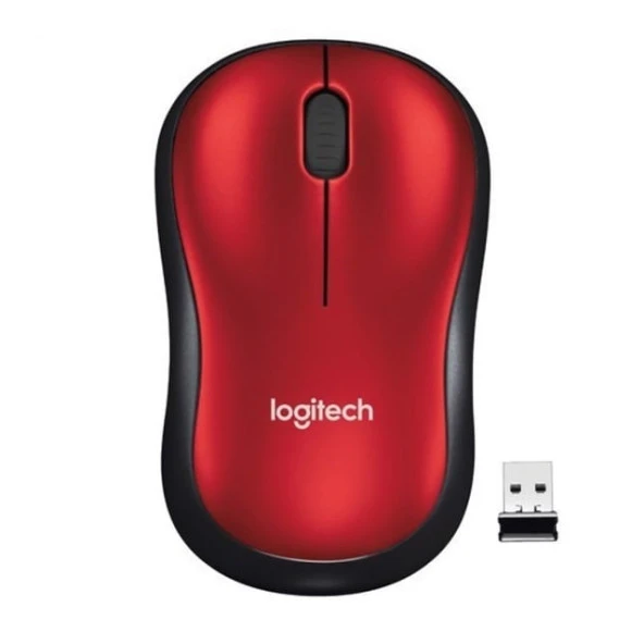LOGITECH M185 Kablosuz Optic Siyah/Kırmızı Mouse 910-002237 ürün görseli 1