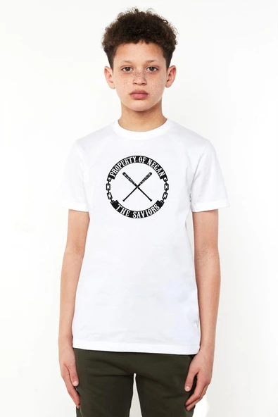 The Walking Dead Property Of Negan Beyaz Çocuk Bisikletyaka Tshirt ürün görseli 1