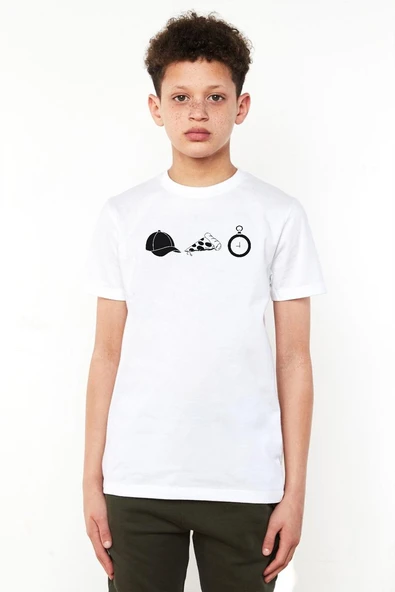 The Walking Dead Glenn Rhee Symbols Beyaz Çocuk Bisikletyaka Tshirt ürün görseli 1