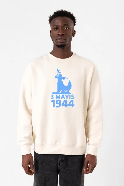 3 Mayıs Türkçülük Günü Ekru Erkek 2ip Sweatshirt ürün görseli 1
