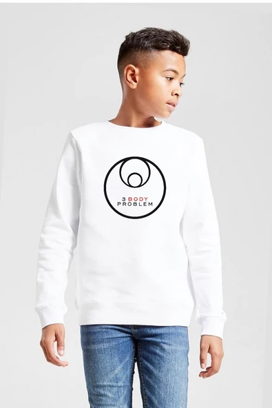 3 Body Problem Logo Beyaz Çocuk 2ip Sweatshirt ürün görseli 1