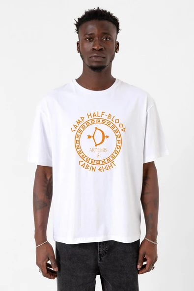 Camp Half Blood Artemis Beyaz Erkek Oversize Tshirt ürün görseli 1