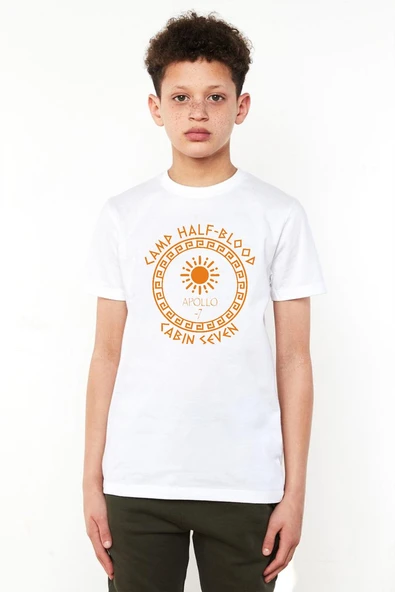 Camp Half Blood Apollo Beyaz Çocuk Bisikletyaka Tshirt ürün görseli 1