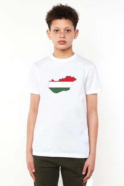 Euro 24 Hungary Beyaz Çocuk Bisikletyaka Tshirt ürün görseli 1