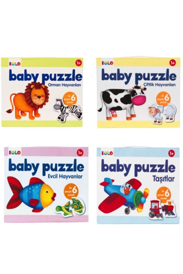 Baby Puzzle 4 Lü Set ( Çiftlik Hayvanları - Evcil Hayvanlar - Taşıtlar - Orman Hayvanları ) ürün görseli 1