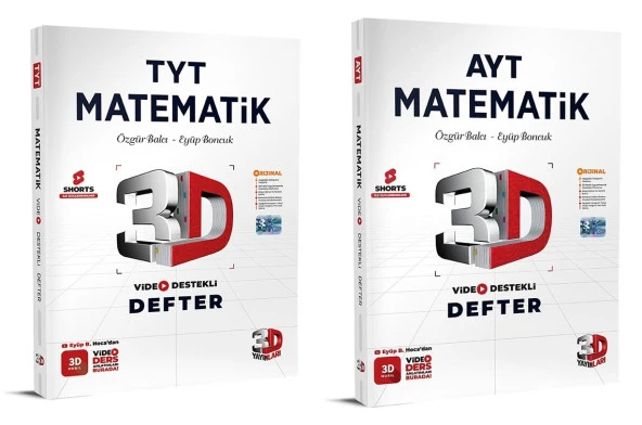 3D Yayınları Tyt + Ayt Matematik Video Destekli Defter Seti 2 Kitap ürün görseli 1