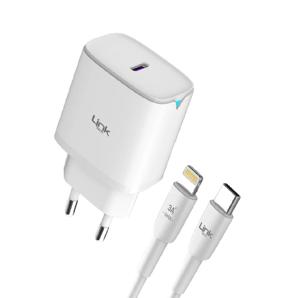 LinkTech C313 30W PD GaN3 Type-C to Lightning Kablolu Şarj Aleti Set ürün görseli 1