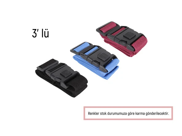 Bagacar 3 Lü Kilitli Valiz Kemeri ürün görseli 1