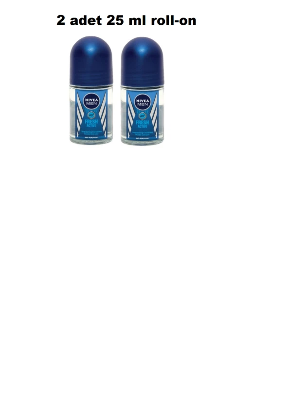 Nivea Roll-on Men 25 ml Mini Boy Fresh Active (2 adet ) ürün görseli 1