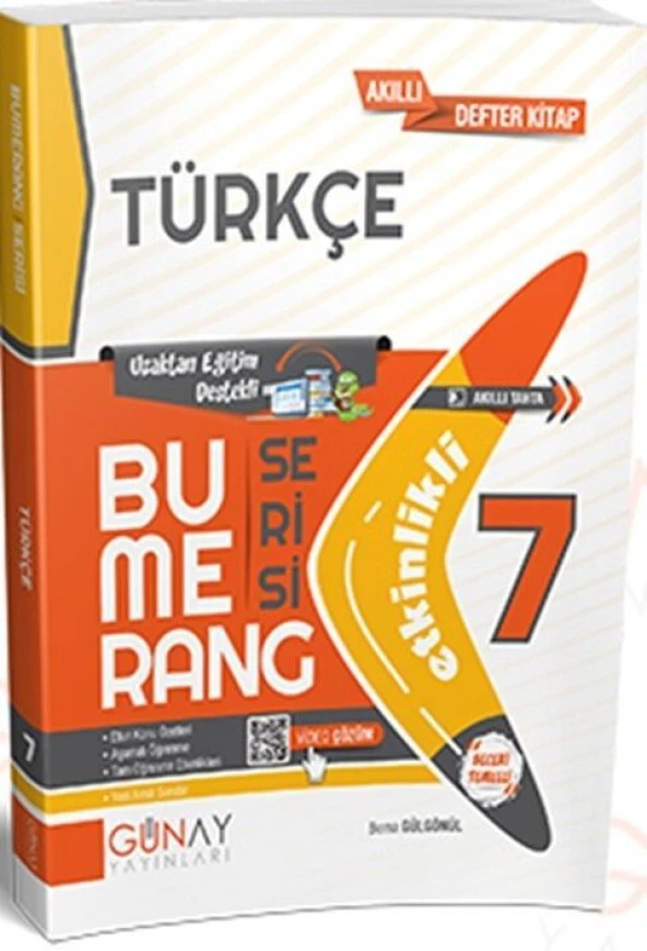 7. Sınıf Türkçe Etkinlikli Bumerang Serisi Günay Yayınları ürün görseli 1