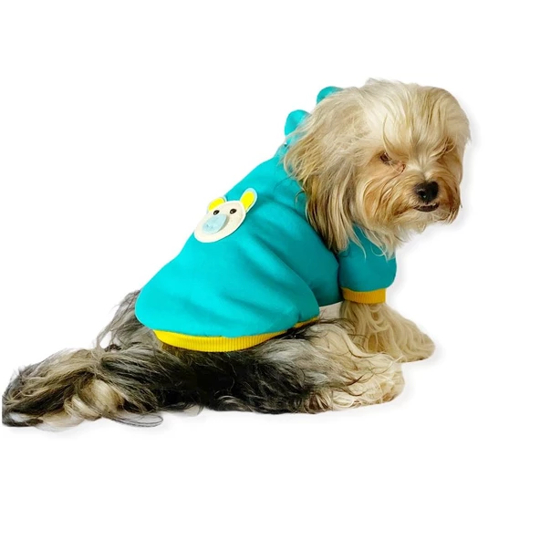 Blue Bear Kapşonlu Köpek  Sweat by Kemique - Resim 2