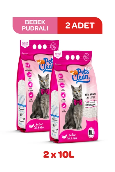 Pets Clean Kedi Kumu Pudralı 10Lt 2Li - Resim 2