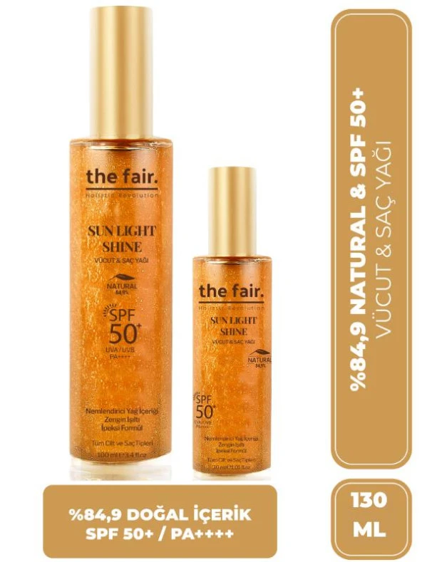the fair. Sun Light Shine Spf 50+ /PA++++ Parıltılı Güneş Koruyucu Vücut Ve Saç Yağı 130 ml ürün görseli 1