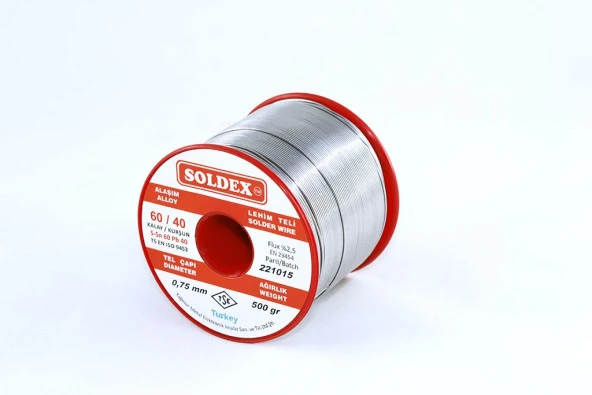 Soldex 0,75 mm 500 gr Lehim Teli Sn60  Pb40 ürün görseli 1