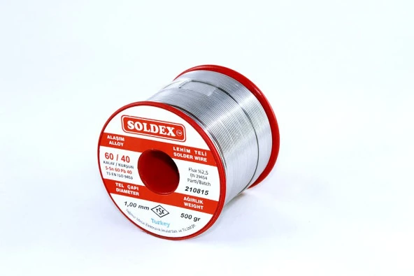 Soldex 1.0 mm 500 gr Lehim Teli Sn60  Pb40 ürün görseli 1
