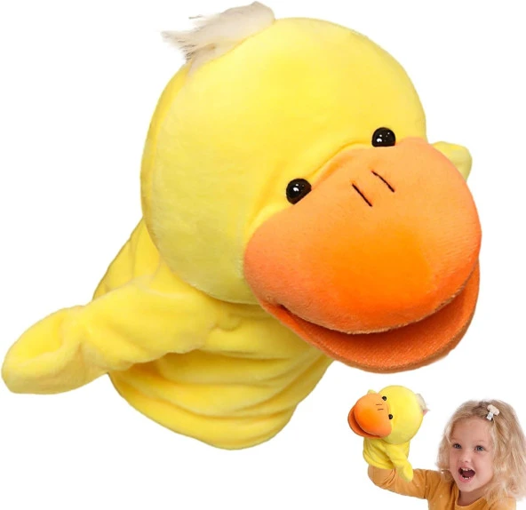 Ördek El Kuklası Çalışan Ağızlı Çocuk Peluş El Kuklaları ürün görseli 1
