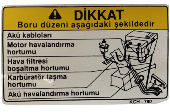 Honda Titan Akü Uyarı Etiketi (Orjinal) ürün görseli 1