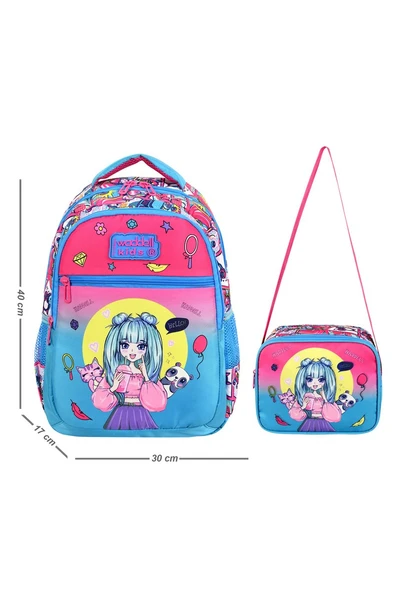 Waddell Anime Kız Desenli Lisanslı İlkokul Çantası Beslenme Çantalı 24303 ürün görseli 1