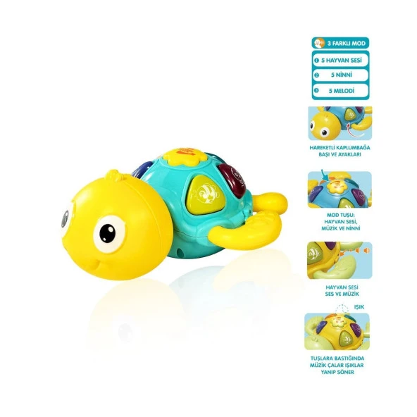 Müzikli Işıklı Kaplumbağa Bebek Piyanosu ürün görseli 1