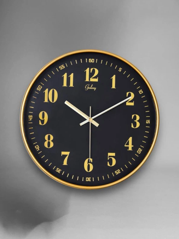 Galaxy D-218-A-9 Eskitme Kadran 30 CM Sessiz Akar Duvar Saati Gold-Lacivert ürün görseli 1