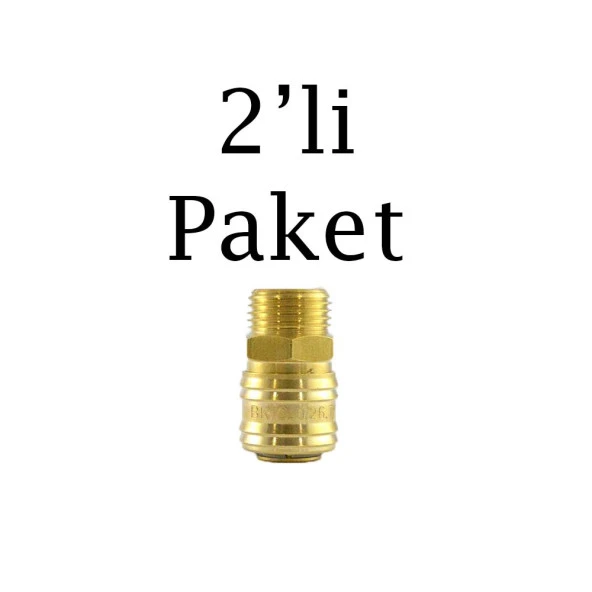 Brio Hava Hortum Erkek Gövde Kamalı 1/2 2'li Paket ürün görseli 1