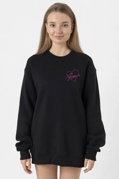 Blackpink Jisoo Signature Siyah Kadın 2ip Sweatshirt ürün görseli 1