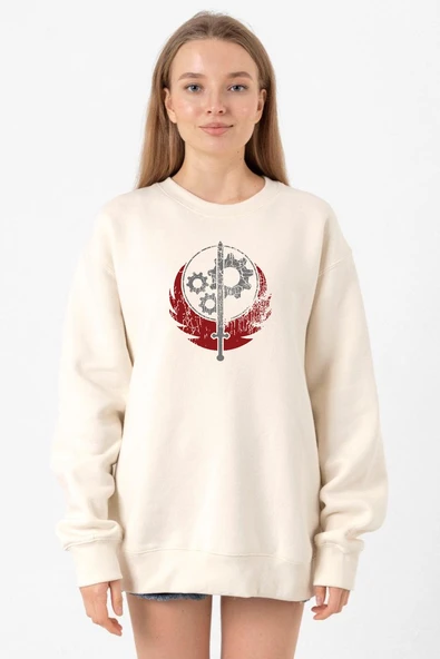Fallout Worn Appalachian Brotherhood Ekru Kadın 2ip Sweatshirt ürün görseli 1