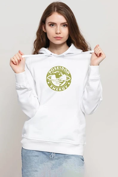 Fallout Poseidon Energy Beyaz Kadın 3ip Kapşonlu Sweatshirt ürün görseli 1