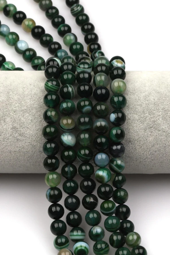 Madagaskar Akik Doğal Taş Dizi 8 mm Küre Kesim ürün görseli 1