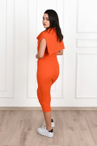Kadın Askılı Sweatshirtli Elbise 3711-23 - Resim 9