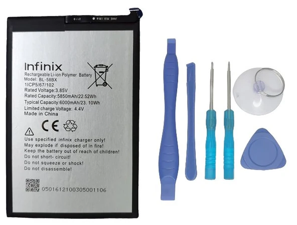 Infinix HOT 9 PLAY Batarya Pil Sıfır Orijinal + TAMİR SETİ ürün görseli 1