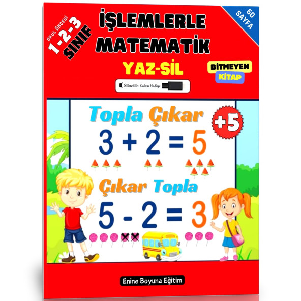 İşlemlerle Matematik YAZ-SİL Kitabı (Okul Öncesi ve 1-2-3. Sınıflar) ürün görseli 1