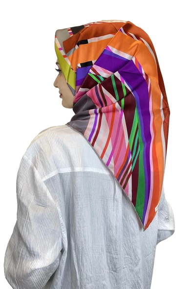 Pierre Cardin Sura İpek Eşarp 2024 İlkbahar Yaz Desenli İpek Eşarp 8832230  VİZON ürün görseli 1