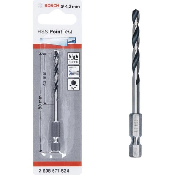 Bosch Hss Point Teq Hex Metal Matkap Ucu 4,2mm  - 2608577524 ürün görseli 1