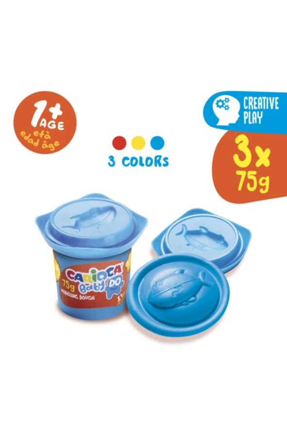 Bebek Oyun Hamuru 3 RenkX75 Gr 1+ Yaş - Resim 2