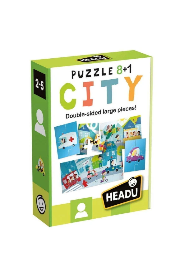 Headu Puzzle 8+1 Cıty (2-5 Yaş) ürün görseli 1