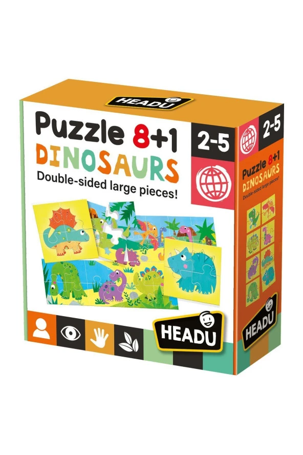 Headu 8 1 Çift Taraflı Dinazor Puzzle ürün görseli 1