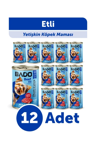 Bado Yetişkin Yaş Köpek Maması Etli 400Gr 12'li ürün görseli 1
