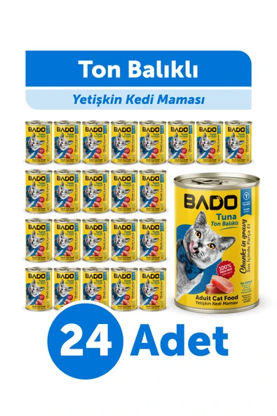 Bado Yetişkin Yaş Kedi Maması Ton Balıklı 400Gr 24'lü ürün görseli 1