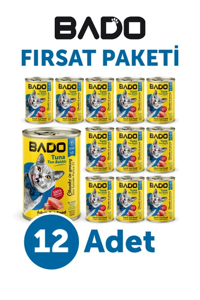 Bado Yetişkin Yaş Kedi Maması Ton Balıklı 400Gr 12'li ürün görseli 1