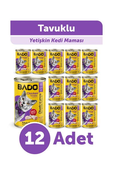 Bado Yetişkin Yaş Kedi Maması Tavuk Etli 400Gr 12'li ürün görseli 1