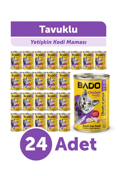 Bado Yetişkin Yaş Kedi Maması Tavuk Etli 400Gr 24'lü ürün görseli 1