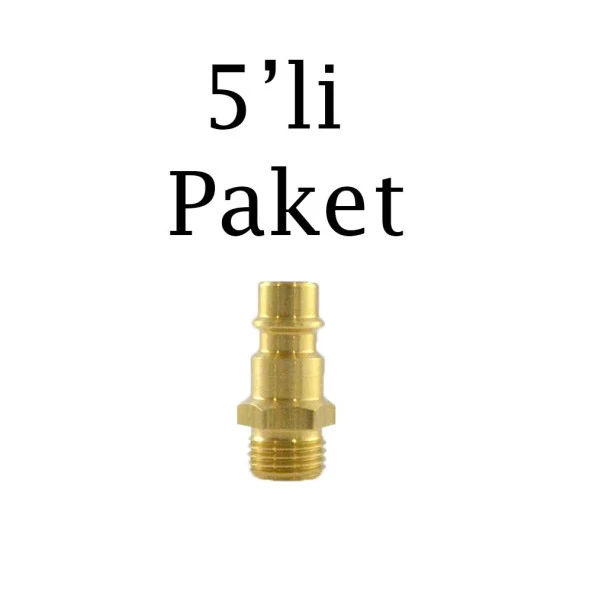 Brio Hava Hortum Erkek Uç 1/4 5'li Paket ürün görseli 1