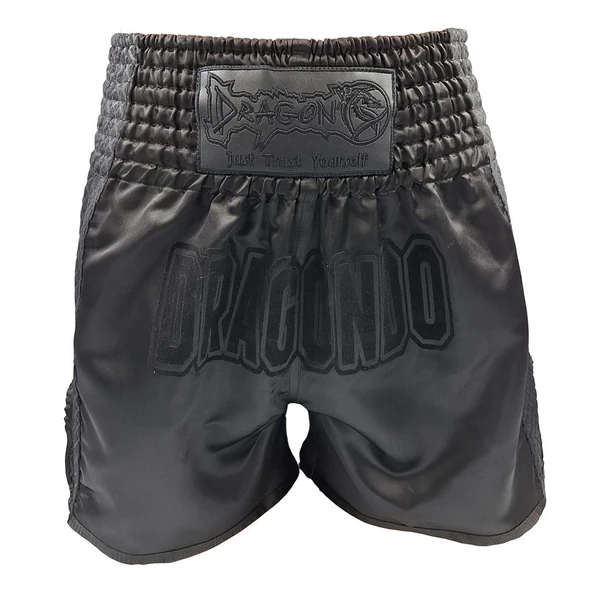DragonDo MT3025 Black Night Muay Thai Şortu Siyah Antrenman Şortu ürün görseli 1