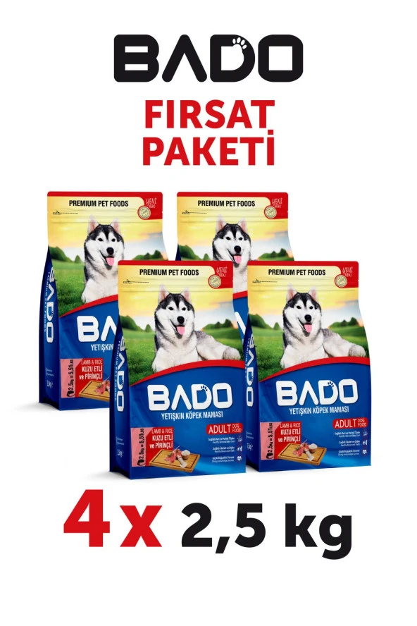 Bado Yetişkin Köpek Maması Kuzu Etli 2,5 Kg 4'lü ürün görseli 1