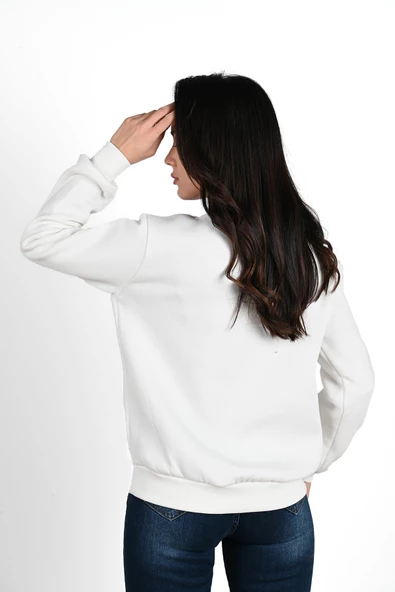 Kadın Baskılı Sweatshirt 1636-24 - Resim 6