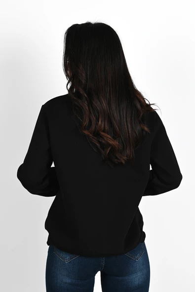 Kadın Baskılı Sweatshirt 1636-24 - Resim 5