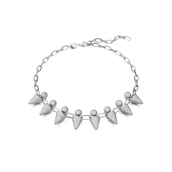 5653636 Swarovski Kolye Luna necklace, moon, White, Rhodium plated ürün görseli 1