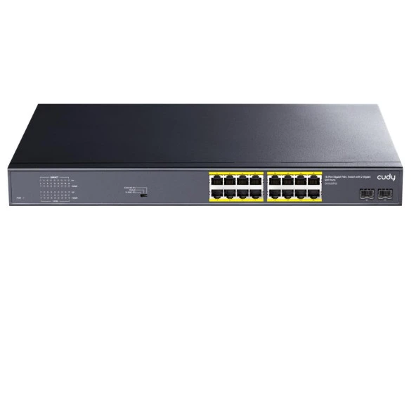 CUDY GS1020PS2 16 Port Gigabit 2-SFP 200w Full PoE Yönetilemez  Switch ürün görseli 1